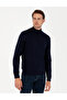 Navy Blue Slim Fit Half Turtleneck Basic Knitwear Sweater 50296548-Vr033