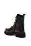 Black Leather Lace up Boots 50300069-Vr046 - 4