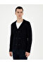Black Slim Fit Wool Blend Buttoned Knitwear Cardigan 50278079-Vr046