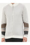 Ecru Slim Fit Zippered Knitwear Cardigan 50278102-Vr019 - 6