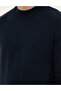 Navy Blue Melange Slim Fit Quarter Collar Basic Knitwear Sweater 50296564-Vr120 - 7