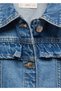Volanlı Denim Ceket - 4