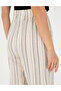 Ecru Textured High Waist Loose Fit Trousers 50284528-Vr019 - 6