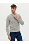 Light Gray Melange Slim Fit V-Neck Basic Knitwear Sweater 50276156-Vr091 - 3