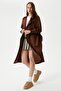 Women's Light Seasonal Brown Trench Coat - 3
