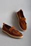 Srm 116 - Tan Men's Genuine Leather Shoes with Straw Detail - 6