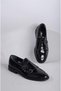 Select 2844 buckle genuine leather special production men's shoes black patent leather - 7