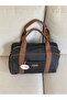 Front and Side Pocket Detail Satin Medium Bag with Inner Lining - 3