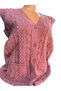 Houndstooth Knitted Dowry Casual Pocketed Knitwear Mother's Vest Winter Seasonal Vest - 3