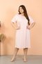 Fashion Line Women Large Size Combed Cotton Short Sleeve Pink Nightgown 12502 - 3