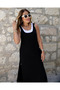 Viscose Maxi Dress - Double with Slit Detail, Pocket and Inner Included - 5