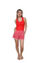 Fashion Line Women's Thick Strap Shorts Pajama Set Red 3628