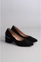 SEÇ 1008 GENUINE LEATHER STILETTO SHOES (Heel Height: 6 cm) BLACK SUET