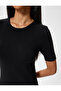 Short Sleeve Round Neck Midi Knitwear Dress - 5