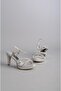 Select 331 stone heel women's shoe (heel height: 10 cm) silver - 5