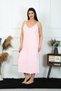 Fashion Line Women Large Size Rope Strap Cotton Pink Long Nightgown 12100 - 4