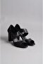 SEÇ 0220 Genuine Leather HEEL WOMEN'S SHOES (8 cm) BLACK - 3