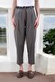 Women's Khaki Belted Pleated Linen Trousers - 2