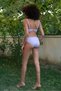 Fashion Line Women's Hollow Bow Covered Lilac Bottom Top Bikini Set 35011