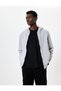 Pocket Detailed Raised Zippered Cotton Basic Hooded Sweatshirt