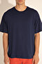 Men's Comfort Fit Crew Neck Navy Blue T-Shirt 50287046-Vr033 - 7