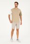 Men's Comfort Fit Crew Neck Light Khaki T-Shirt 50287041-Vr183 - 4