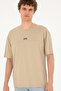 Men's Comfort Fit Crew Neck Light Khaki T-Shirt 50287083-Vr183 - 3