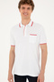 Men's Regular Fit Polo Neck White T-Shirt 50287108-Vr013 - 3