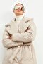 Long Coat with Stone Waist and Cushion Collar Detail - 4