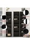 Wooden Storage Display Shelves 6-Tier Freestanding, Box Shelves, Black - 4