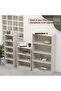 Wooden Storage Display Shelves 3-Tier Freestanding, Light Grey - 3