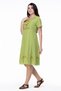 Short Sleeve Voile Neslihan Midi Length Floral Pattern Summer Dress Pistachio Green Fysl - 5