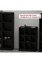 Wooden Display Shelves with 9 Storage Compartment, Freestanding, Black - 3
