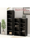 Wooden Storage Display Shelves 4-Tier Freestanding, Box Shelves, Black - 3