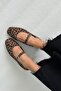 Berny Women's Belt Detail Fabric Ballerina Leopard - 3