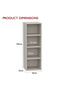 Wooden Storage Display Shelves 4-Tier Freestanding, Box Shelves, Light Grey - 6