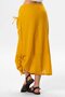 Raining Voile Fastening and Rubber Detail Midi Boy Summer Authentic Skirt Mustard Hrd - 3
