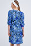 Women's Cobalt Blue Rose Patterned Midi Dress 2477 - 5