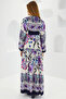 Women's Navy Purple Viscose Modest Dress 2423 - 5