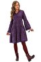 Long Sleeve Seçil Flannel Short Autumn and Winter Dress Ditsy Pattern Purple Purple - 6