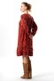 Long Sleeve Universe Flannel V-Neck Autumn and Winter Floral Pattern Ruffle Short Dress Burgundy Brd - 2