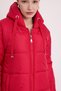 Women's Red Hooded Long Puffer Coat 5120 - 5