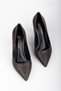 Brown Heeled Shoes Goblet Heeled Shoes Casual Shoes Black Stiletto New Season 9 cm - 2
