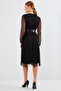 2494 Double Breasted Neckline Tulle Dress - Black - 6