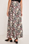 Women's Black Beige Patterned Satin Skirt 15877 - 4