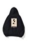 Unisex Oversize Sweatshirt Hoodie Black Rose Printed Black – Hooded, Kangaroo Pocket, 3 Strands - 3