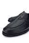 Men's Genuine Leather Black Floater Loafer Shoes - 3