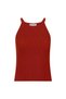 Halter Neck Cinnamon Color Knitwear Top - 6
