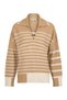Organic Cotton Wool Blended Striped Camel Knitwear - 6