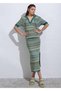 Green Knitwear Skirt with Slit Detail - 2